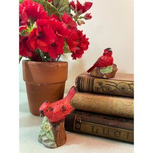 Vintage Bisque Porcelain Cardinal Salt & Pepper Shaker Set